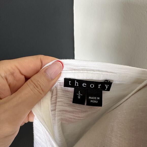 Theory Women’s Long Sleeves Top Pullover Cotton Made In Peru - Picture 8 of 8